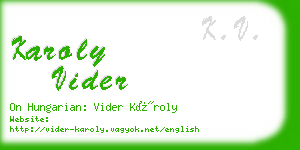 karoly vider business card